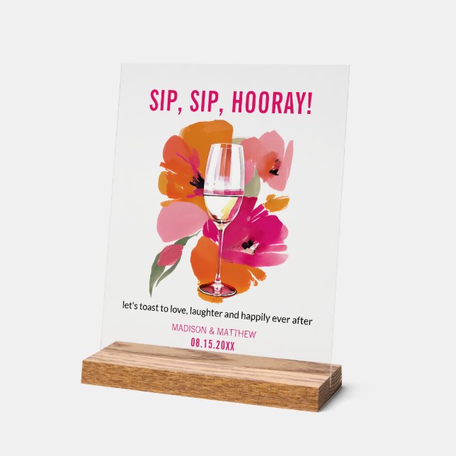 Customisable Transparent Acrylic Wedding Bar Sign  (Angle)