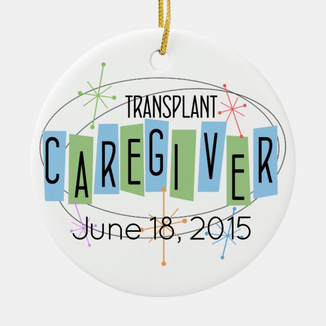 Customisable Transplant Caregiver w/ Custom Photo Ceramic Tree Decoration (Front)