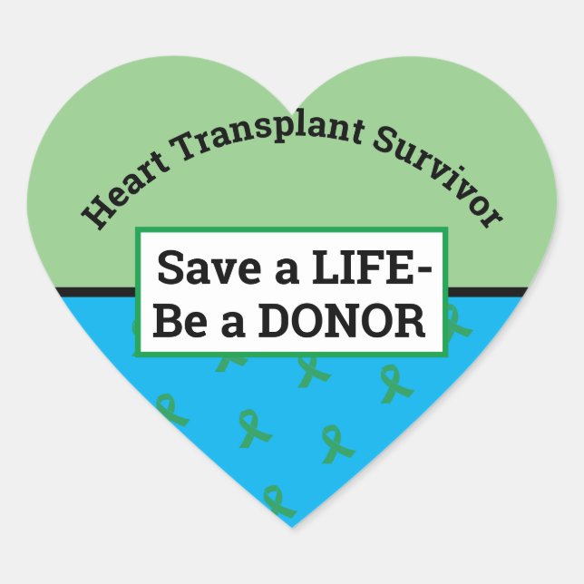 Customisable Transplant Organ Donation Heart Sticker (Front)