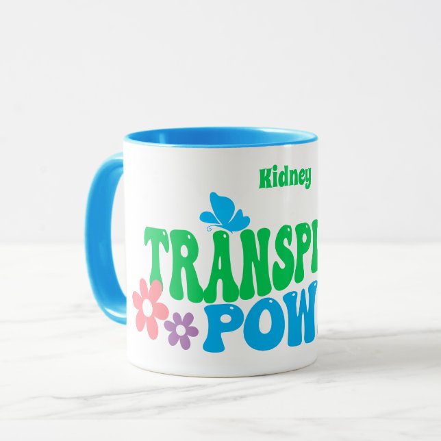 Customisable Transplant Power Retro Design Mug (Front Left)