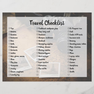 Customisable Travel Packing List Checklist