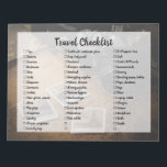 Customisable Travel Packing List Checklist Notepad<br><div class="desc">Neat checklist with all the essentials to pack for your travel. Just tear one page off from this notepad and you're ready to start packing!</div>