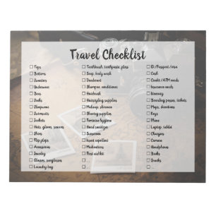 Customisable Travel Packing List Checklist Notepad