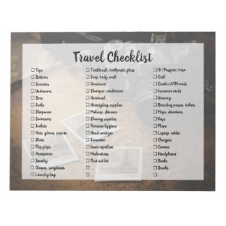 Customisable Travel Packing List Checklist Notepad