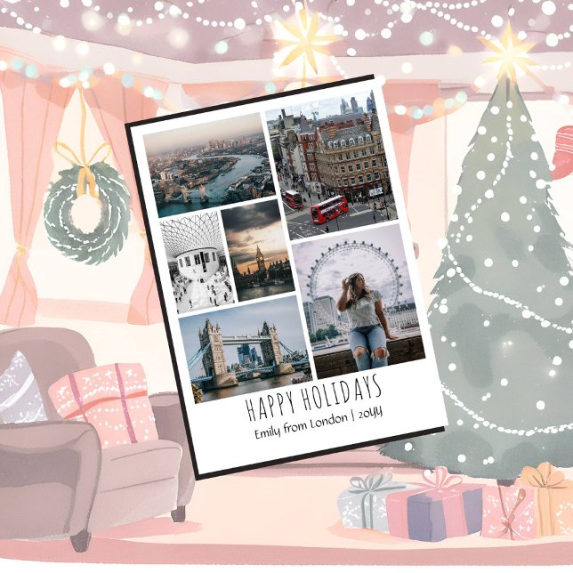 Customisable Travel Photo Grid Holiday Card (Creator Uploaded)