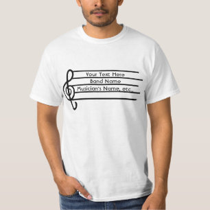 Customisable treble clef musician value tee