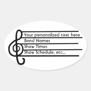 Customisable treble clef stickers