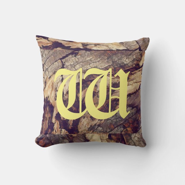 Customisable Tree Trunk Painting  Throw Pillow (Front)