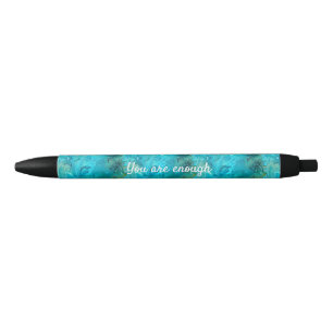 Customisable trendy marble nautical design gift black ink pen