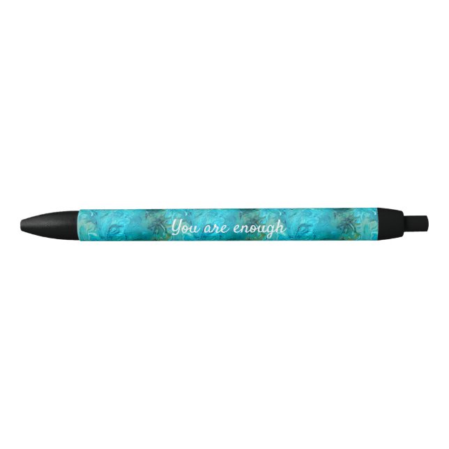 Customisable trendy marble nautical design gift black ink pen (Front)
