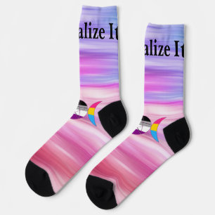 Customisable Triple Goddess Moon Pentacle Pride Socks