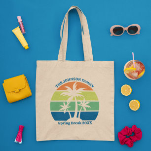 Customisable Tropical Beach Palm Trees Family Trip Tote Bag