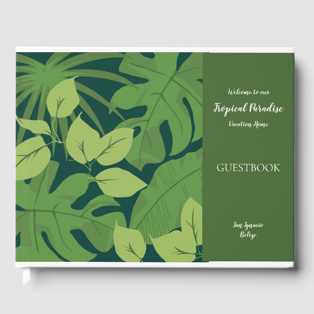 Customisable Tropical Home Guestbook (Front)