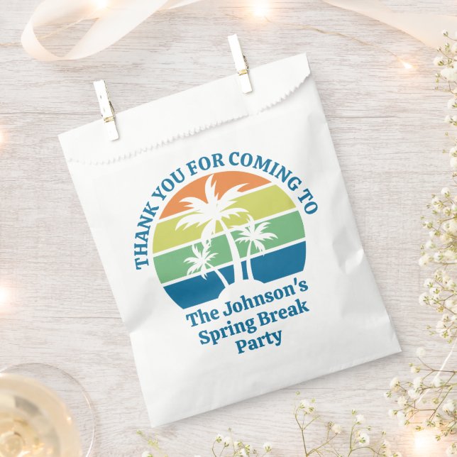 Customisable Tropical Island Palm Trees Party Favour Bags (Clipped)