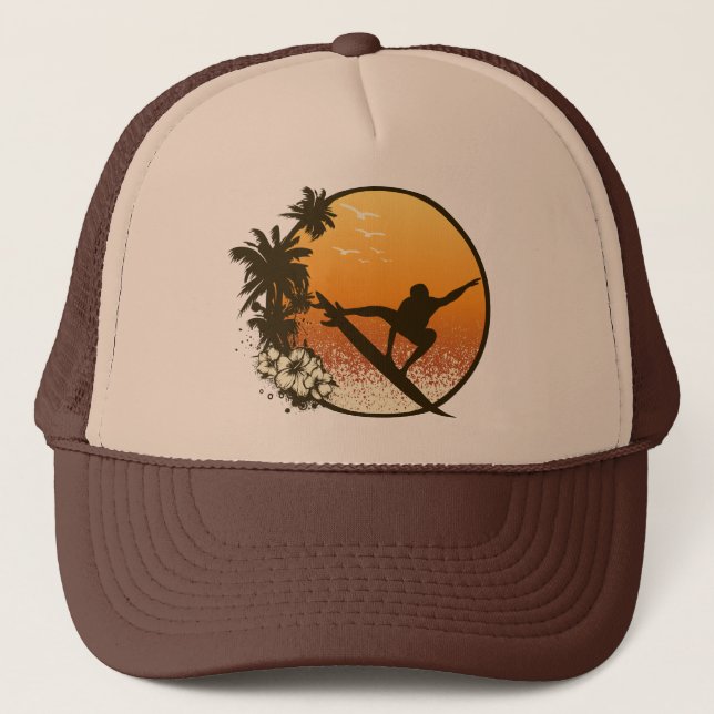 Customisable Tropical Trucker Hat (Front)