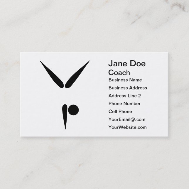 Customisable Tumbling Gymnastics Coach Gymnasts Business Card (Front)