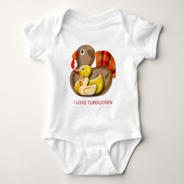 Customisable Turducken Design Baby Bodysuit (Front)
