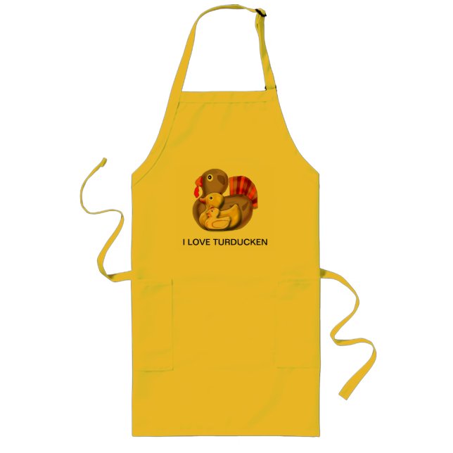 Customisable Turducken Design Long Apron (Front)