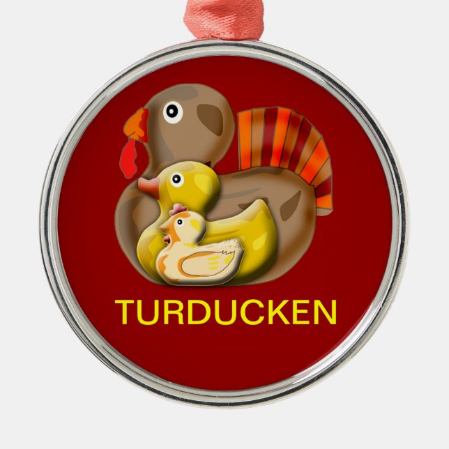 Customisable Turducken Design Metal Tree Decoration (Front)