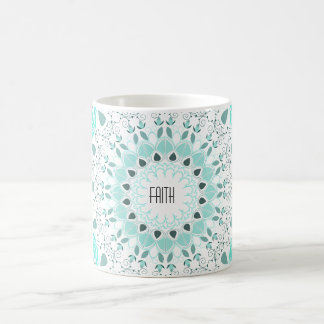 Customisable Turquoise Art Deco Mandala Mug