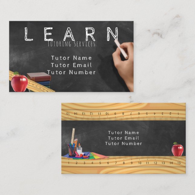 Customisable Tutor/Teacher Business Card (Front/Back)