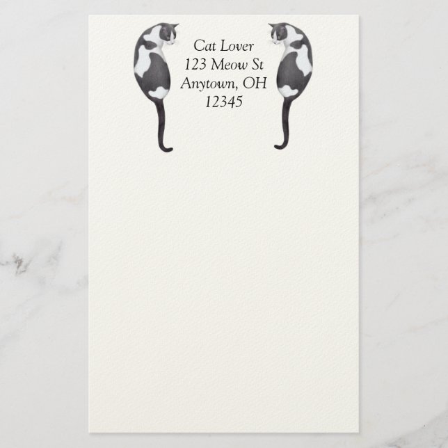 Customisable Tuxedo Cats Stationery (Front)