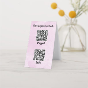 Customisable Two Sided Three QR code Watercolor Loyalty Card