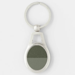 Customisable Two-Tone Green Metal Keychain