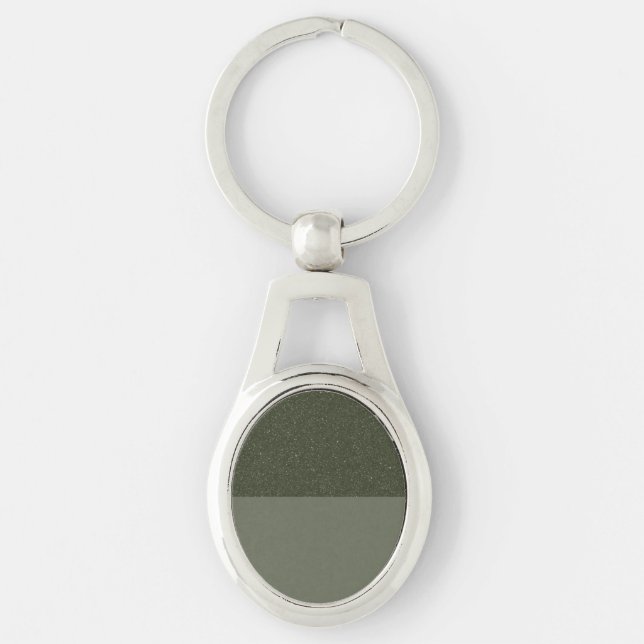 Customisable Two-Tone Green Metal Keychain (Front)
