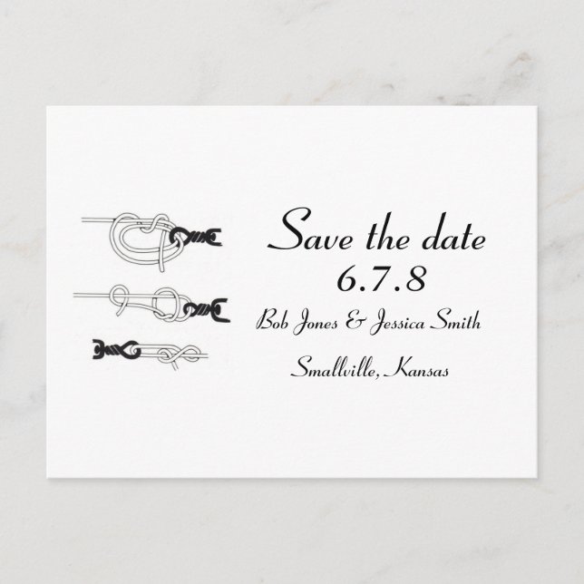 Customisable: Tying the knot - Save the Date Announcement Postcard (Front)