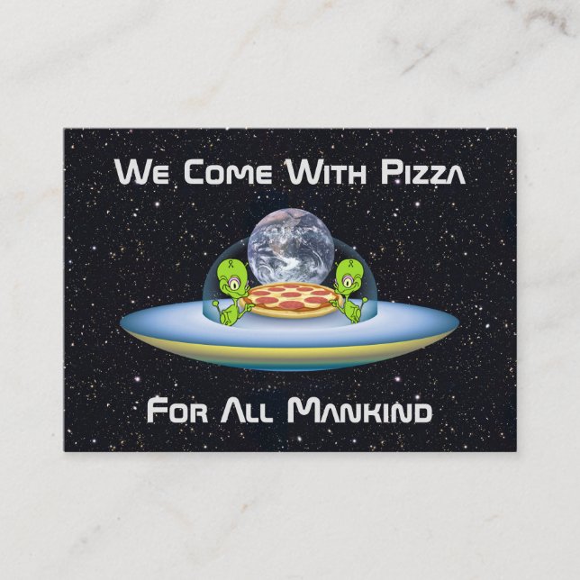Customisable UFO Pizza Delivery Business Card (Front)