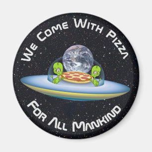 Customisable UFO Pizza Delivery Magnet