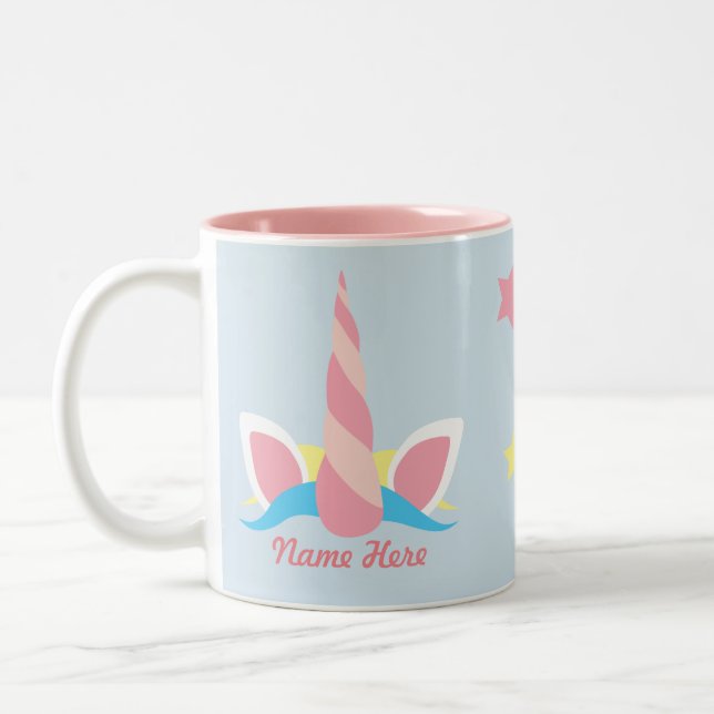 Customisable Unicorn Horn Stars Mug (Left)