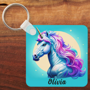 Customisable Unicorn Moonlight: Your Name in Stars Key Ring
