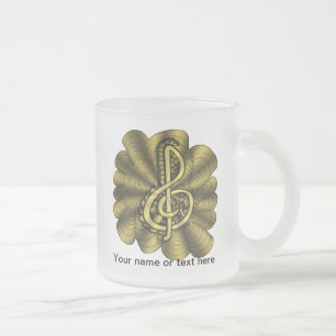Customisable Unique Music Art Frosted Glass Coffee Mug
