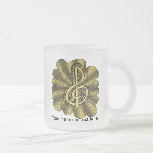Customisable Unique Music Art Frosted Glass Coffee Mug (Right)