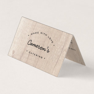 Customisable Unique Wood Grain Catering Business Card