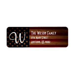 Customisable US Flag Address Label