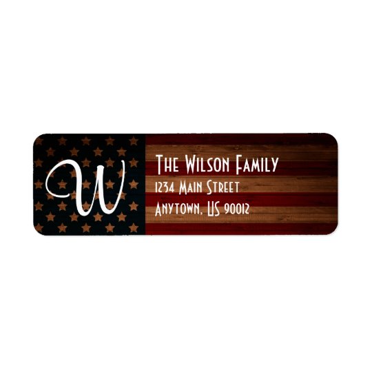 Customisable US Flag Address Label