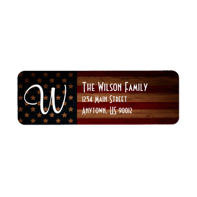 Customisable US Flag Address Label (Front)