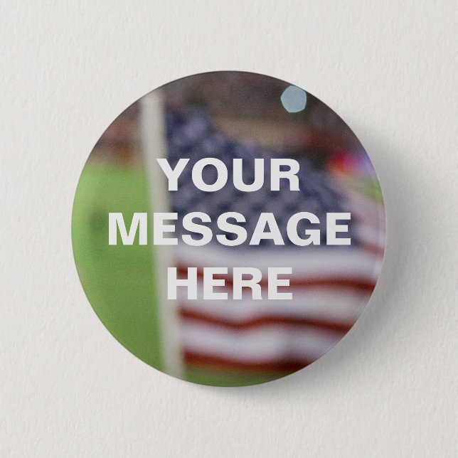 Customisable US Flag Background Template 6 Cm Round Badge (Front)