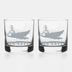 Customisable US NAVY Whiskey Glass