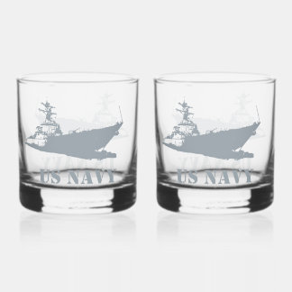Customisable US NAVY Whiskey Glass