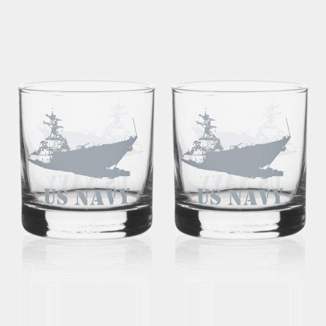 Customisable US NAVY Whiskey Glass (Front)