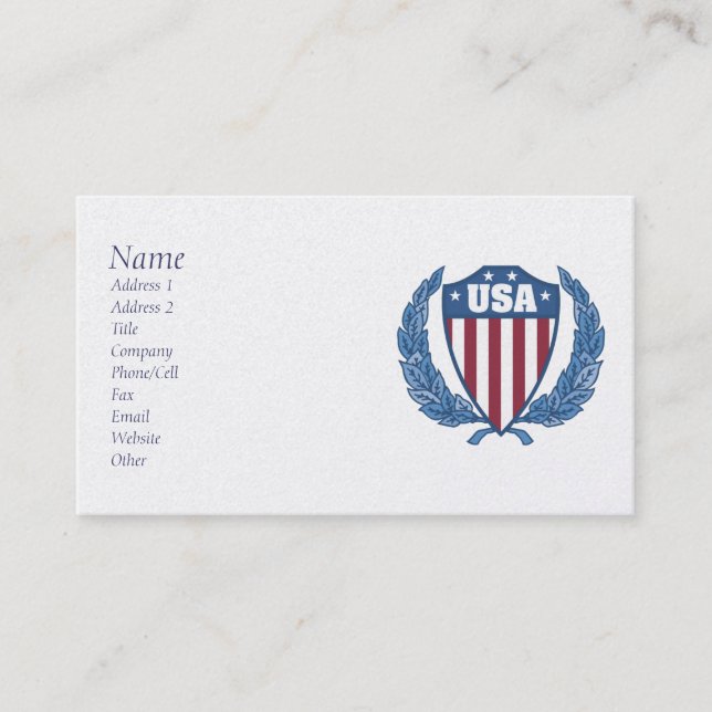 Customisable USA Emblem Business Cards (Front)