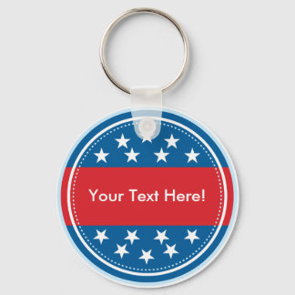 Customisable USA Flag Seal - Blue Key Ring