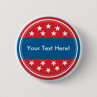 Customisable USA Flag Seal - Red 6 Cm Round Badge