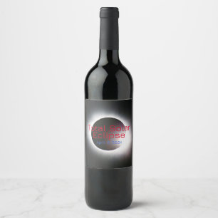 Customisable USA Total solar eclipse  2024 Wine Label