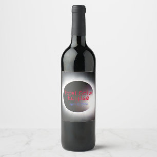 Customisable USA Total solar eclipse 2024 Wine Label