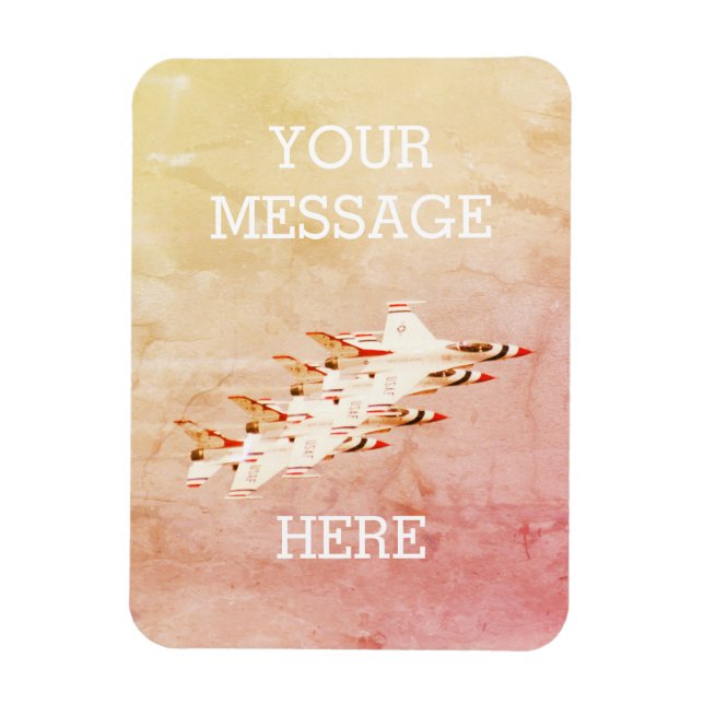 Customisable USAF Thunderbirds Jet Fighter Magnet (Vertical)